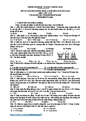 Đề thi chọn học sinh năng khiếu môn Vật lý Lớp 8 - Năm học 2015-2016 - Phòng GD & ĐT Phù Ninh (Có đáp án)